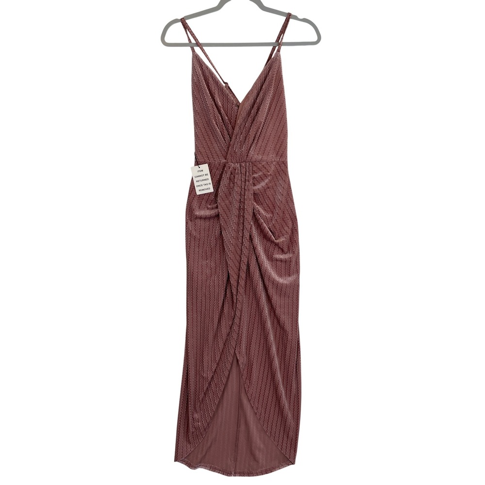 Joyfolie Lola Dress XS Ashe Rose Pink Ruchedโ V Neck Sleeveless Midi Party